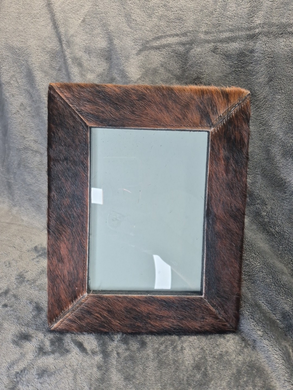 Texas Proud Cowhide Picture Frame 4" X 6" Brindle Frame Pre-owned